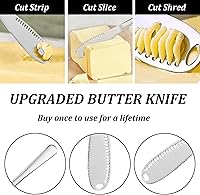 Vista 3 de Dominion - Juego de cubiertos con cuchillo de mantequilla, 25 piezas de cubiertos de acero inoxidable 18/0 para 4, incluye cuchillo de carne