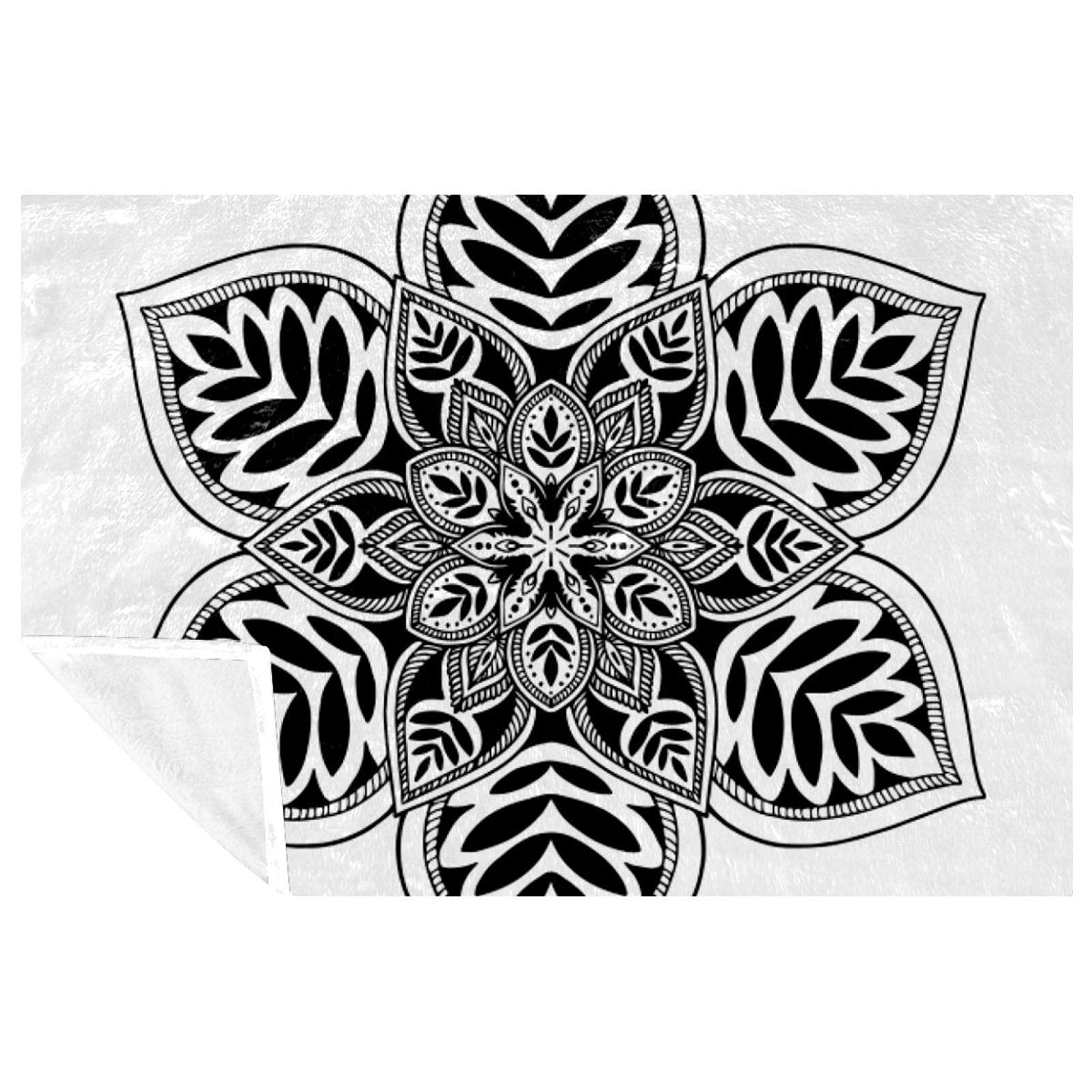 Couverture mandalas 150x100 cm douce et chaude pour lit et canapé