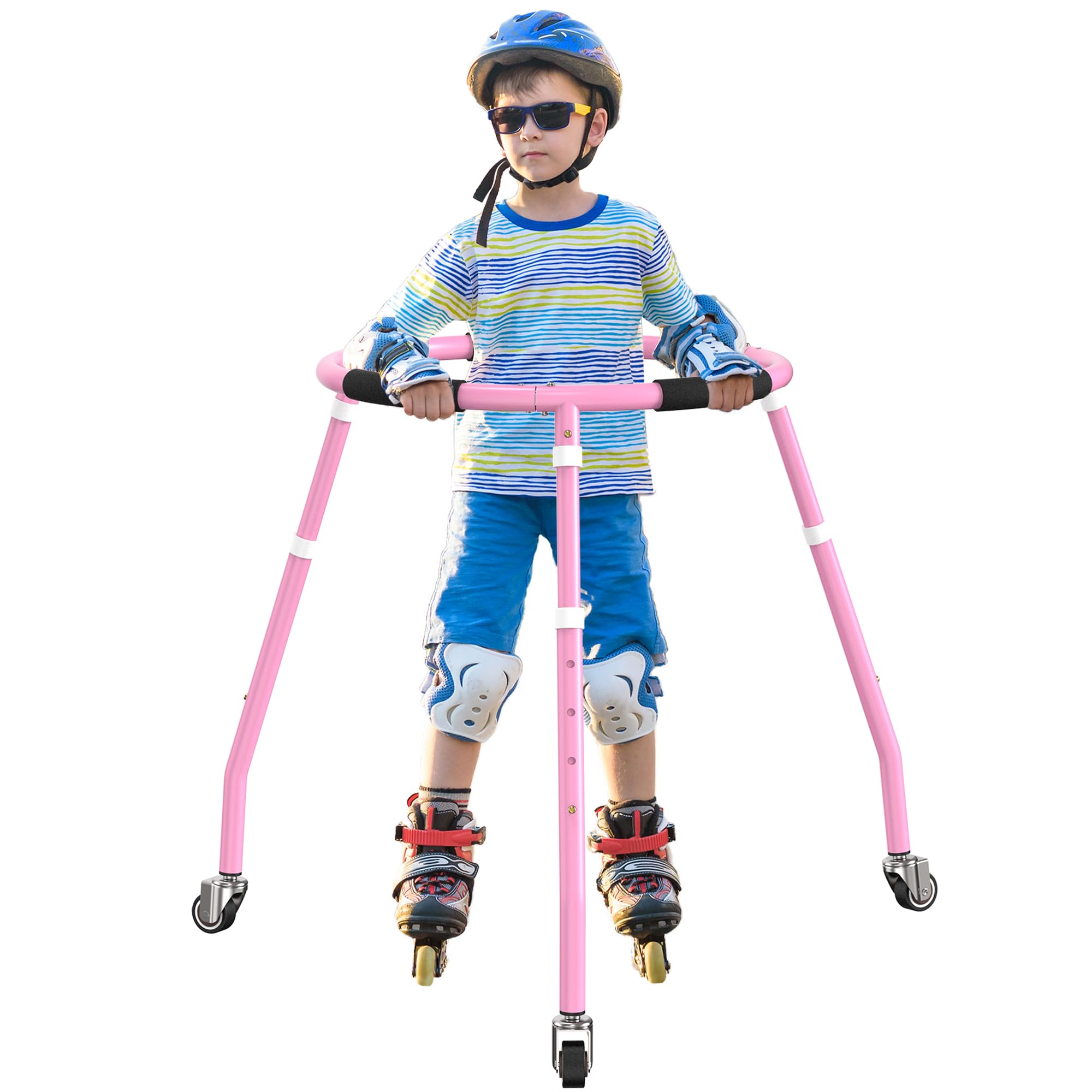 GanFindX Skater Aid for Kids Roller Skating, Roller Skate Trainer for Kids Toddler Adjustable Height Outdoor Training Walker