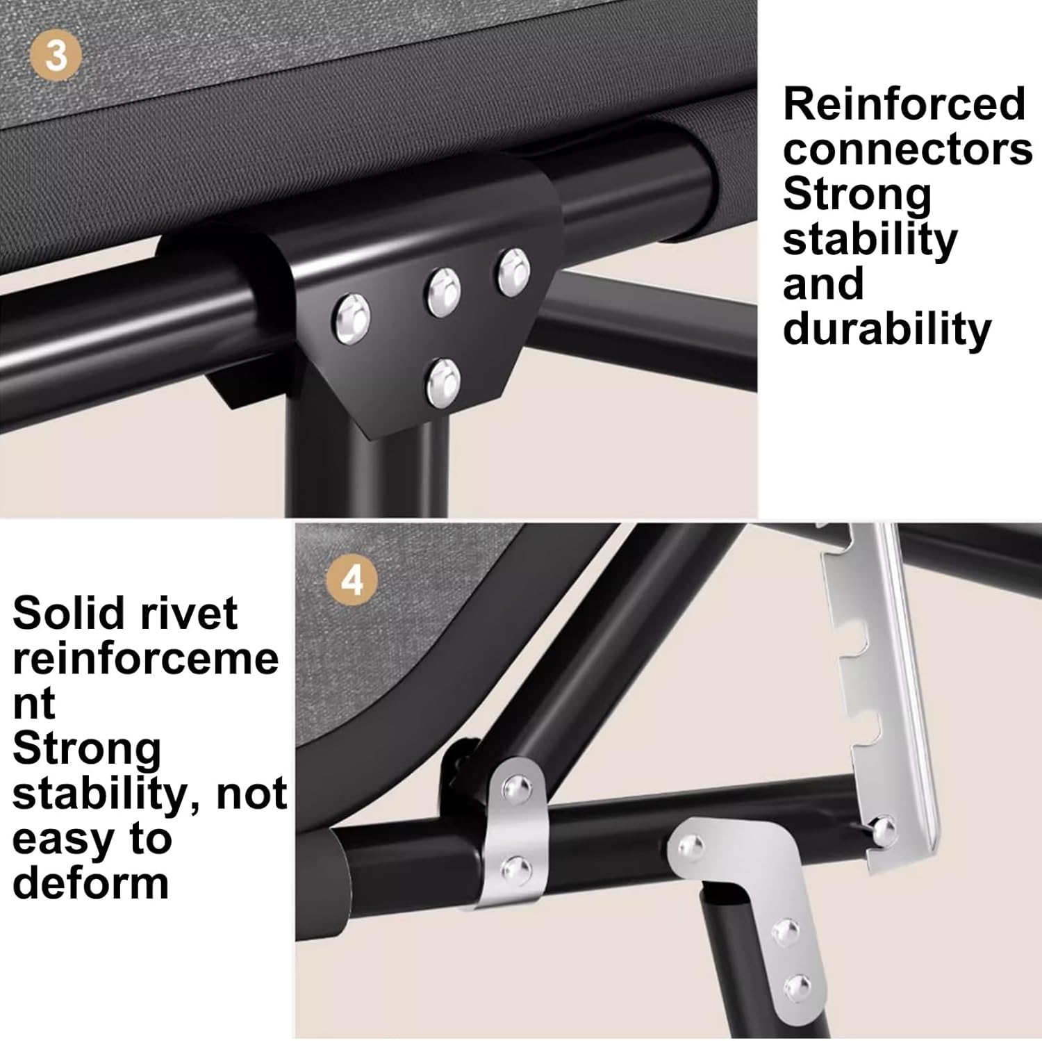 Foldable Bed for Adults, No Installation Required, 4 Adjustable Head Positions, 300kg Capacity, Ideal for Living Room & Office Use, Compact & Portable (180x30x66cm)