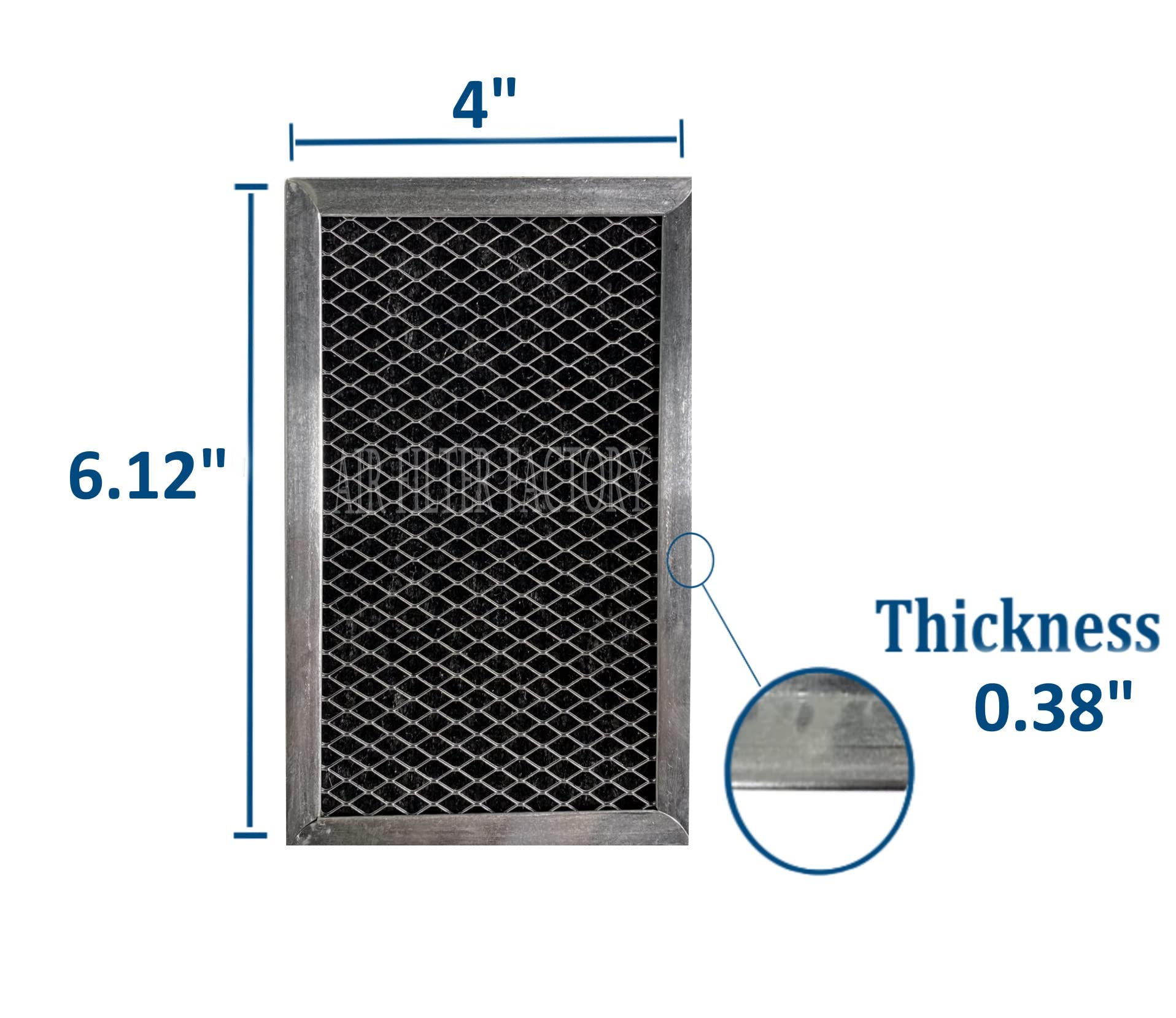 Air Filter Factory Replacement For Samsung DE63-30016H Charcoal Carbon Microwave Filters 2-Pack