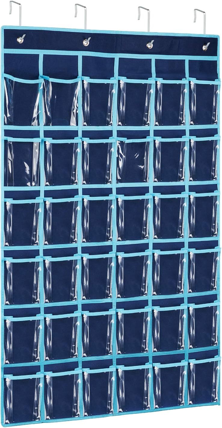 Zilink Cell Phone Holder for Classroom Pocket Charts for Calculators Organizer (36 Clear Pockets)