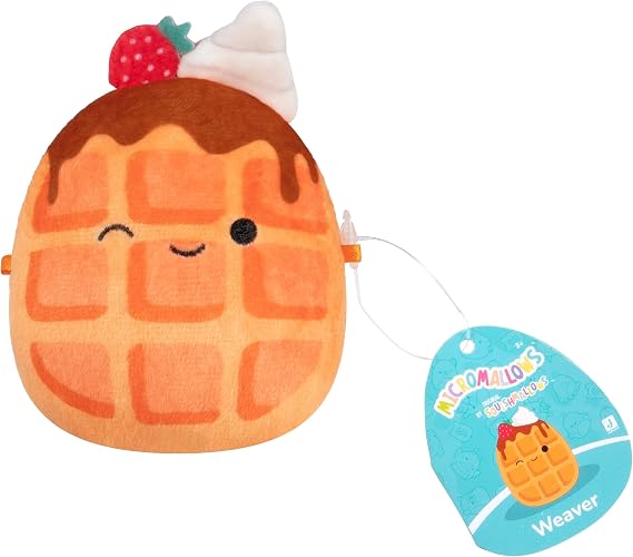 Squishmallows Original Micromallows Plush 3-Pack - Weaver the Waffle, Auggie the Cuttlefish & Zinx the Alien