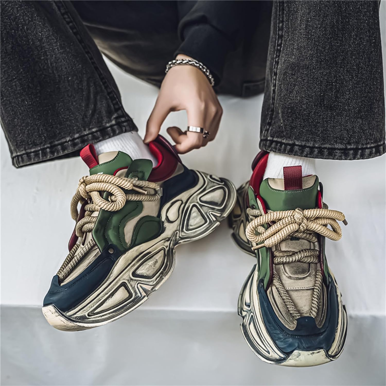 Mens Running Shoes Tennis Walking Shoes Fashion Chunky Sneakers Workout Casual Athletic Shoes - Image 5