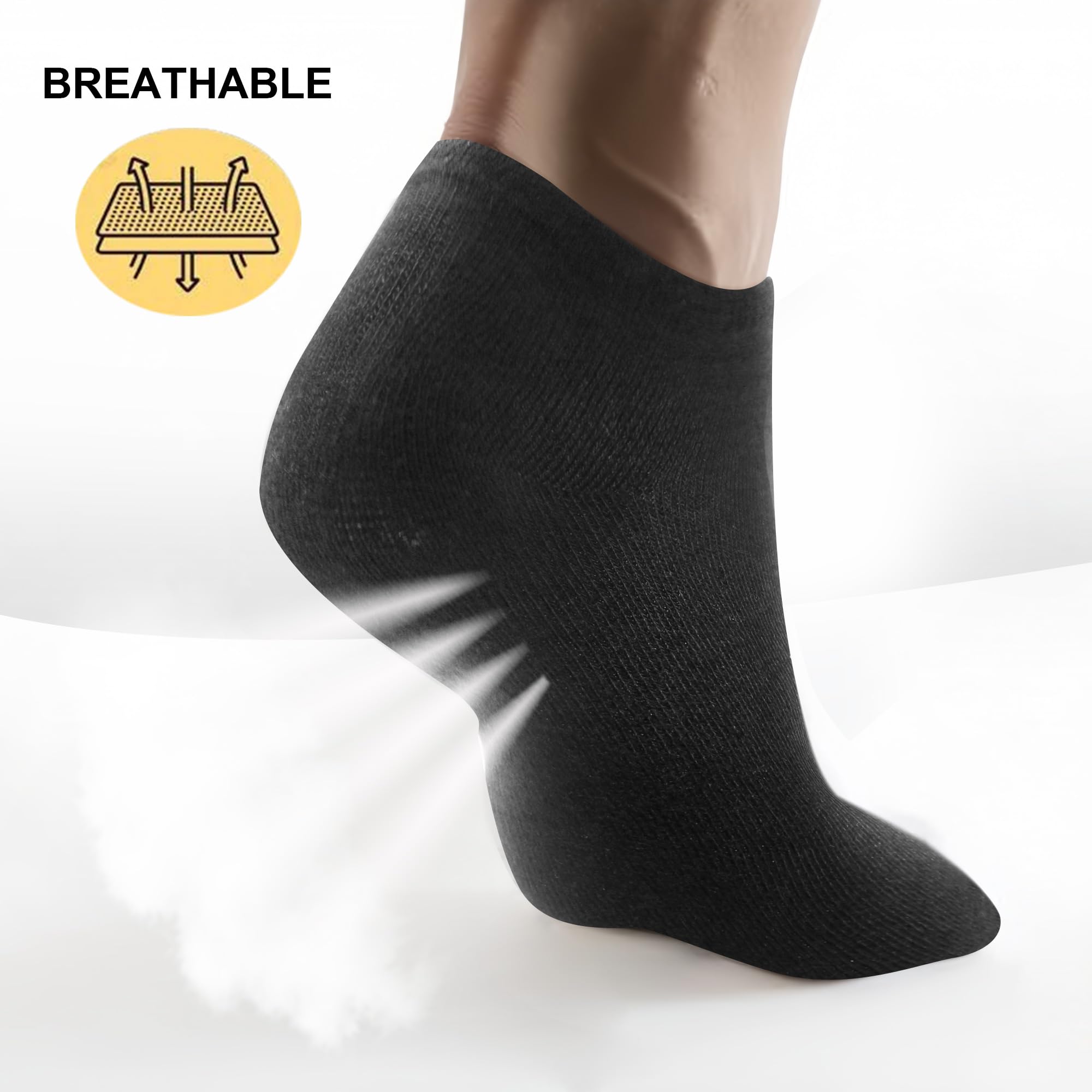 Lakpoau 12 Paia Calzini Corti Uomo & Donna,Corti Cotone Calzini Sportivi Corti Traspirante Sportive Calze Donna Running Calzini 35-38 39-42 43-46 47-50 Unisex ZD2301 - 5