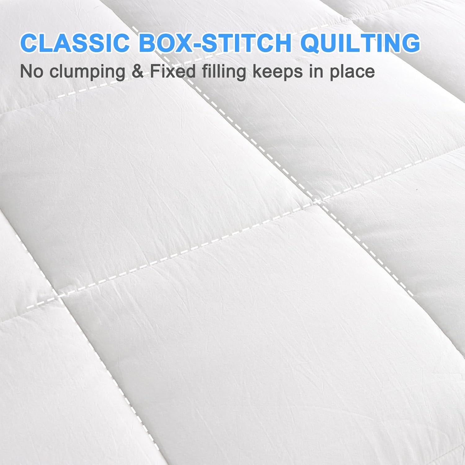 All Season Wool Comforter Duvet Insert King Size, Ultra-Soft Wool Filled Comforter, Medium Weight, Washable, Noiseless Cotton Shell(White) - Image 5