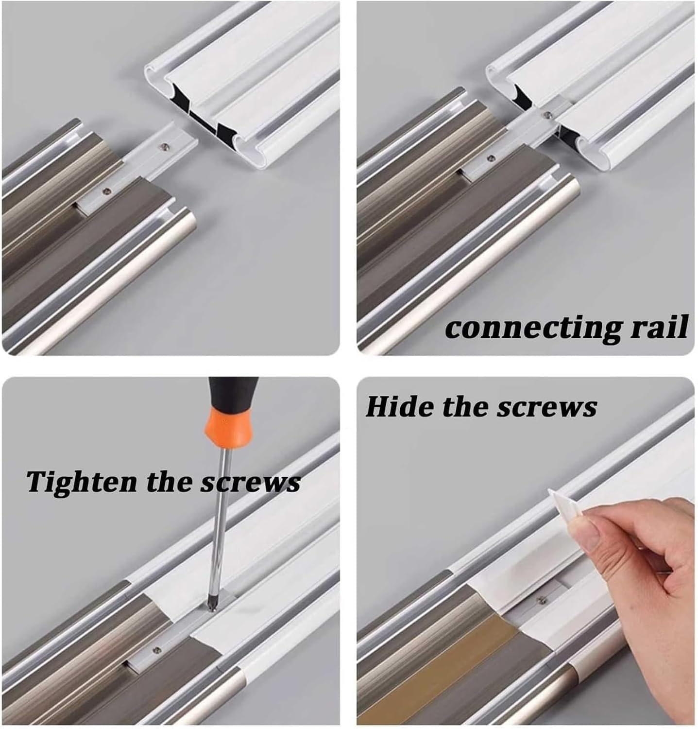 Ultra-Thin Double Curtain Track - Minimalist Aluminum Rail, Adjustable 1.0m-6.0m, Silent Sliding System for Smooth Curtains, Perfect for Ceiling Mounting (Size: 140cm/4.6ft)