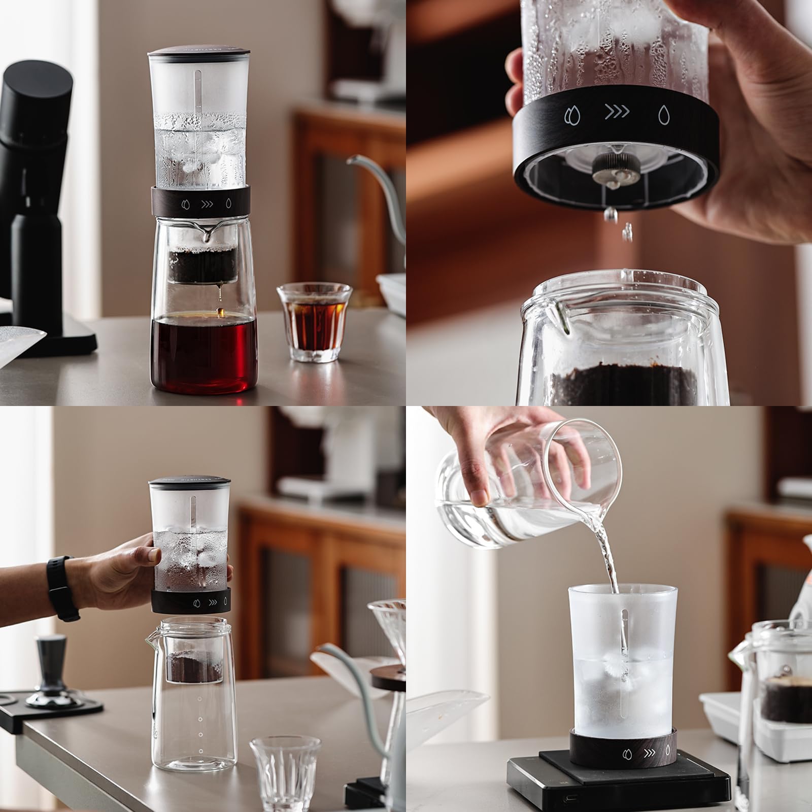 Filterkaffeemaschine Für Eiskaffee, 450 Ml, Mit Edelstahlfilter (304), 500-mesh-hochleistungsfilter, Brühverfahren Mit Konstantem Druck, Für Café, Zuhause Und Büro White
