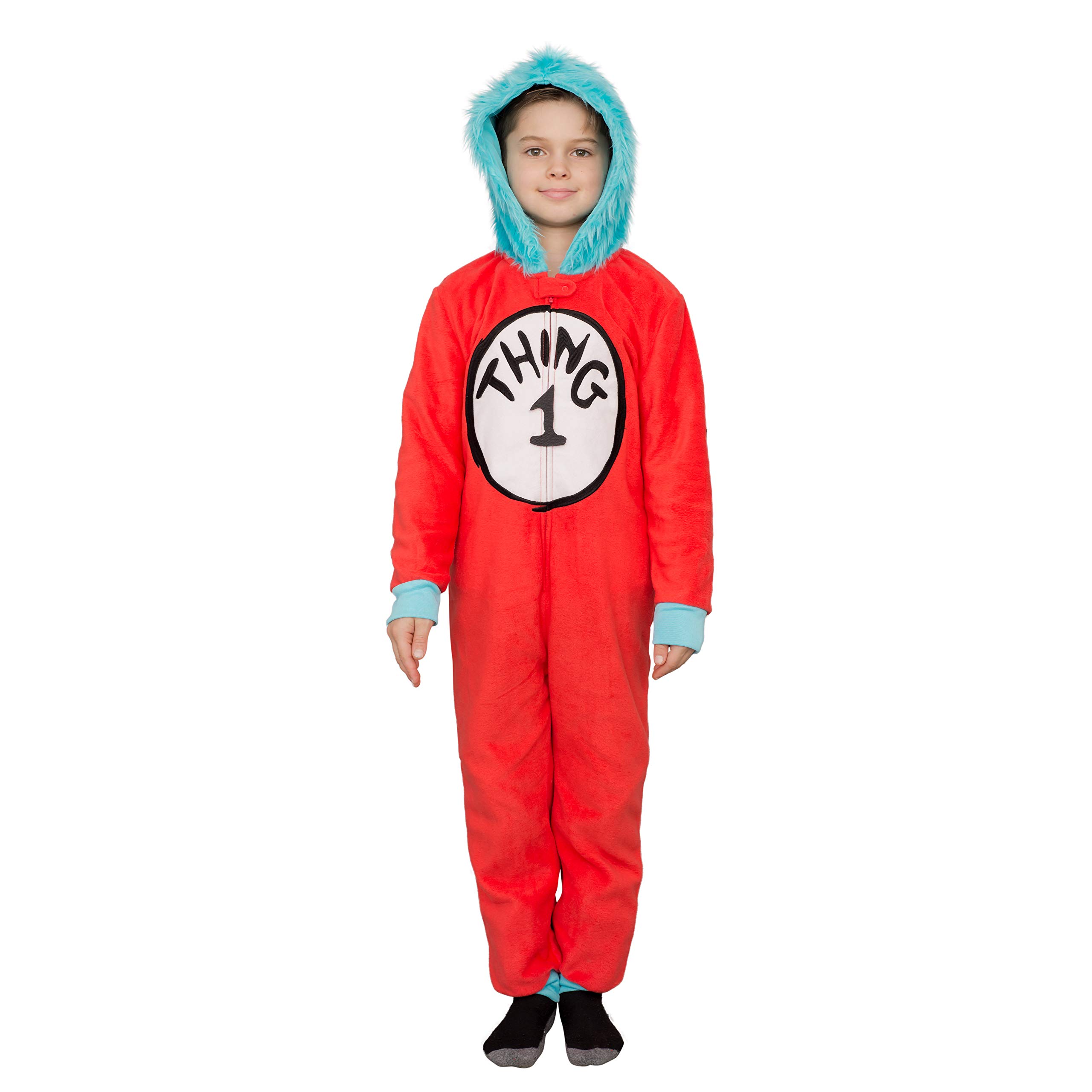 MJCDr Seuss Thing 1 & 2 Interchangeable Patches Kids Pajama Costume