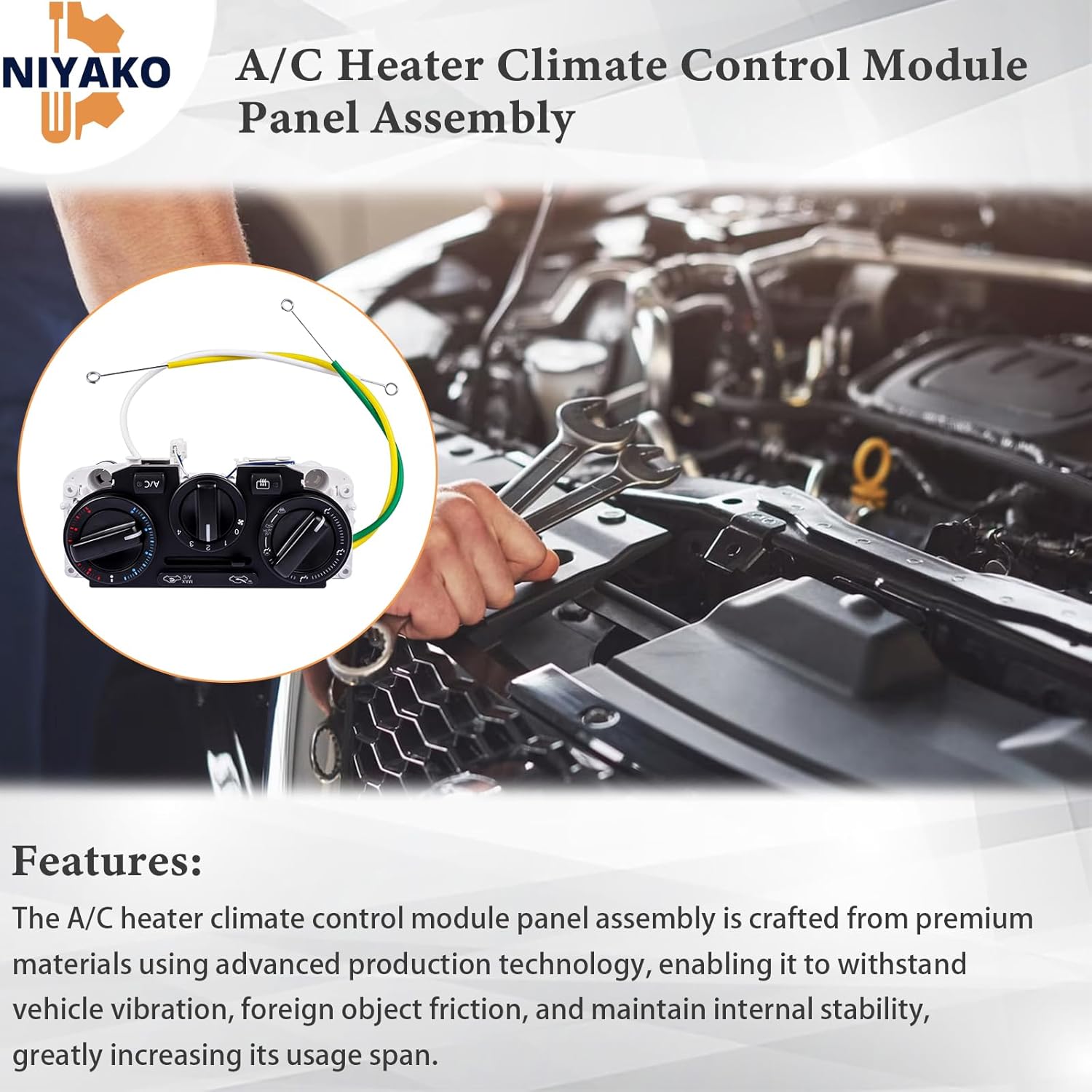 A/C Heater Climate Control Module Panel Assembly Replacement# 599-216 27510-EL02A 27510-EL00A Fit 2007-2011 N'-issan Versa