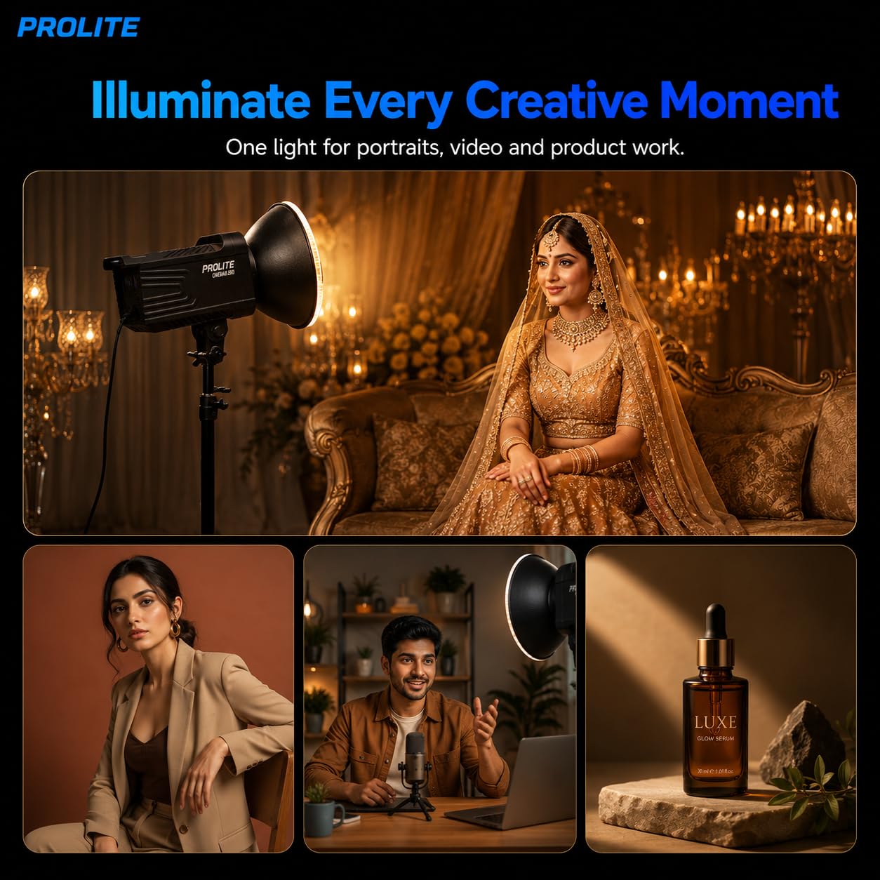 Prolite Cinemax 250 LED Studio Light - 2700K-6500K -8 Prolite Cinemax 250 LED Studio Light - 2700K-6500K -8