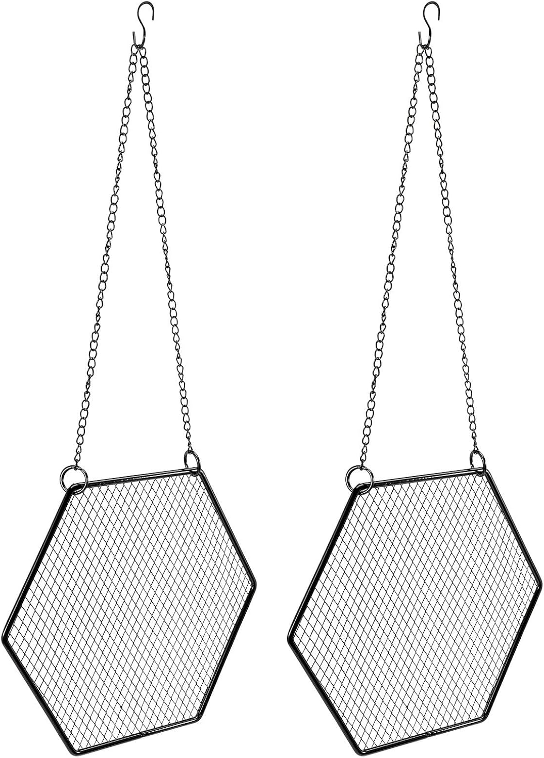 Alipis 2pcs Hanging Wall Earring Organizer with Hexagon Iron Mesh Design for Displaying Jewelry and Crystals, Lightweight Jewelry Holder to Prevent Messy Storage, for Store or Trade Show