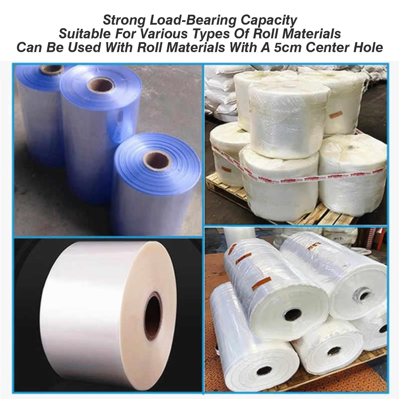Dispenser di rotolo di pluriball resistente con ruote, rack di supporto per film isolante EPE, pellicola estensibile manuale facile, capacità di carico 400 kg