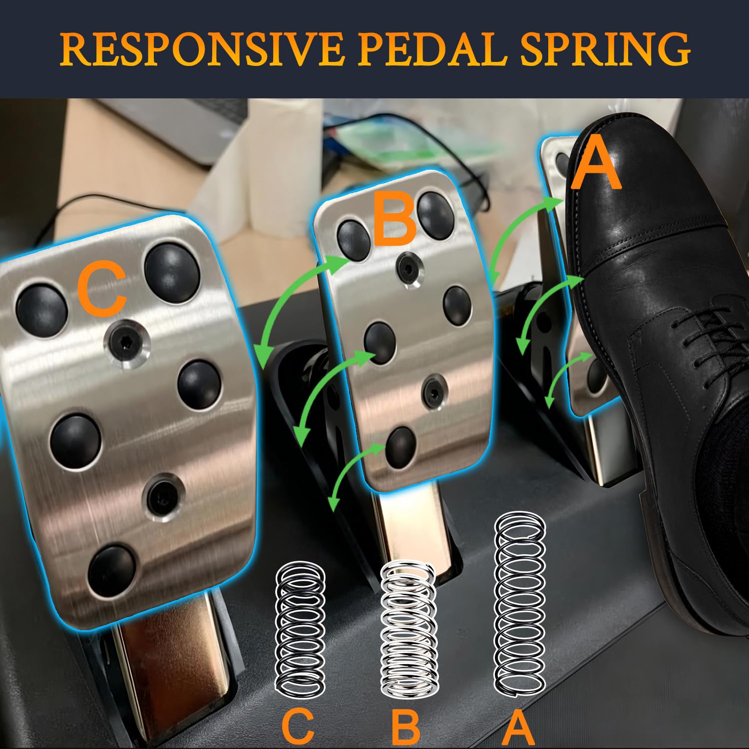 SOULWIT 3 Pezzi Ritorno Molla del Pedale Volante Corsa per Logitech G25/G27/G29/G920/G923 - Freno, Acceleratore, Frizione Molle in Acciaio al Manganese - 1Argento + 2Nero