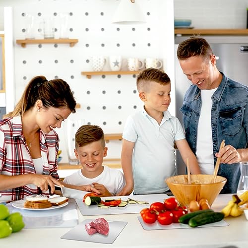 Miniatura 7 de BLACKYEW Tabla de cortar de acero inoxidable, tablas de cortar de doble cara para cocina, SUS 316 Tabla de cortar de acero inoxidable no tóxica de