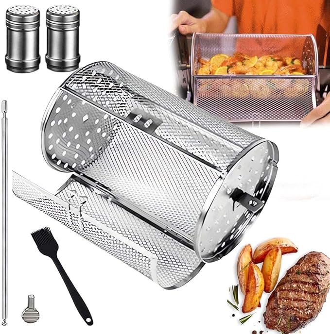 Stainless Steel Rotating Grill 2025 New Chicken Wing Basket Automatic Wind 360 Rotisserie Bbq Cage Rolling Outdoor Grilling Baskets Kit Gifts Vegetab 05a0bce2 335f 4d53 A604 96677930ace6.fb654d84dc146d3cd75872afc5e34836