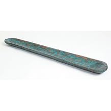 Rustic Wood Baguette Dough Bowl-Batea-Board-Large-Turquoise