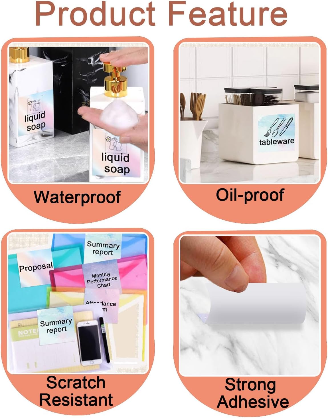 2''×2'' Square Thermal Sticker Labels, Self-Adhesive 2 Inch Direct Thermal Labels, Multi-Purpose Sticker for DIY Logo Design,Name Tag,QR Code, 500 Labels/1 Roll, Nebula - Image 7