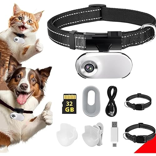 ehomful HD 1080P Cat Camera Collar with Video Record Wireless Mini Sport Cam,Small Action Cameras,Body Camera for Pet Supplies/Inoor Birthday Gift No WiFi/Stuff,Outdoor Visit The Store