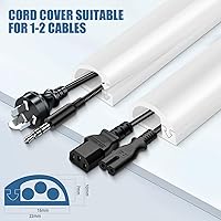 Vista 2 de Silicone Wall Wire Hider, Side Open Wire Covers for Cords on Wall, 10FT Self-Adhesive Flexible Cord Hider for Mounted TV, Home Office, Cavity 0.63