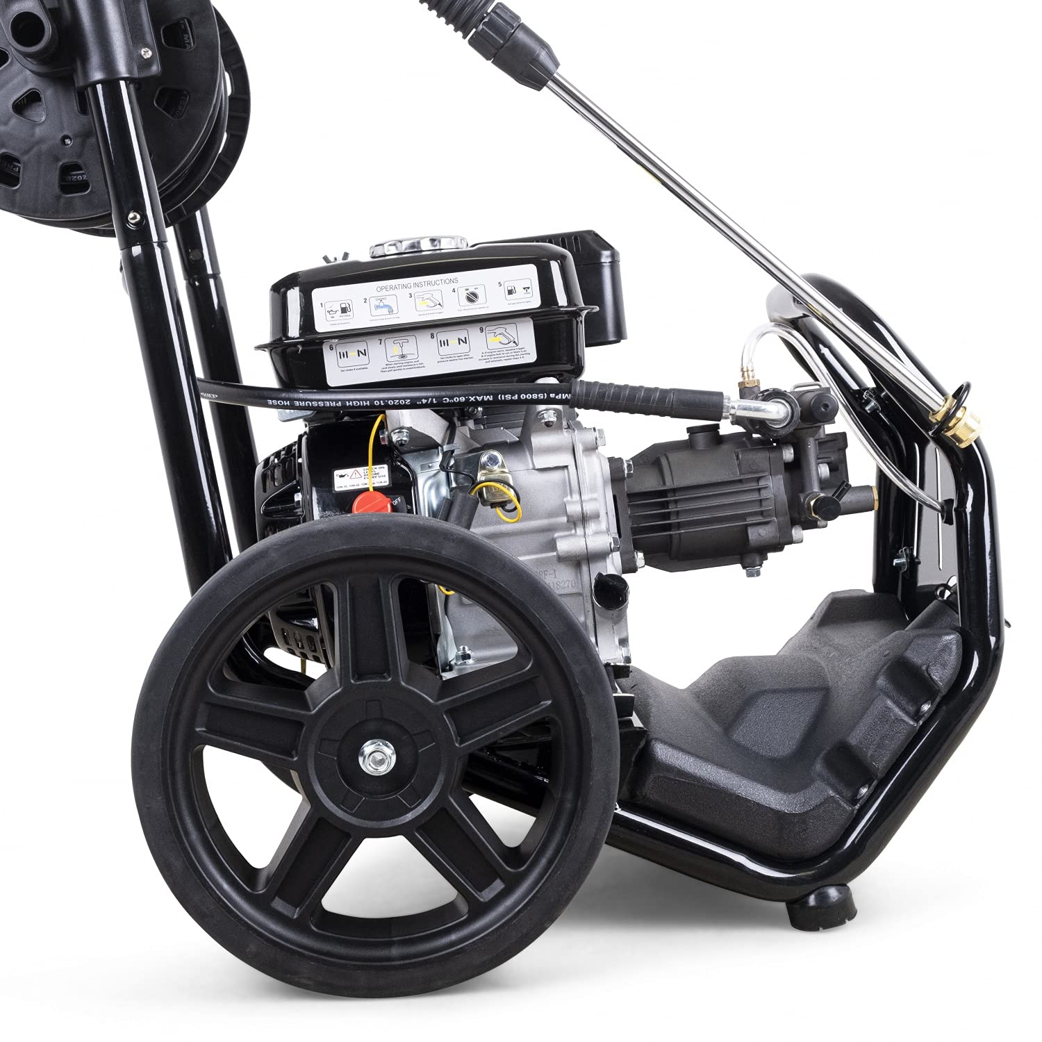 Nettoyeur Haute Pression à Essence DT-KR170D avec Moteur de 7 CV (Pression Max. 210 Bar | Pression de Travail 180 Bar | 5 Buses de Travail | Auto-amorçage | Tuyau Haute Pression 20 mètres Inclus)