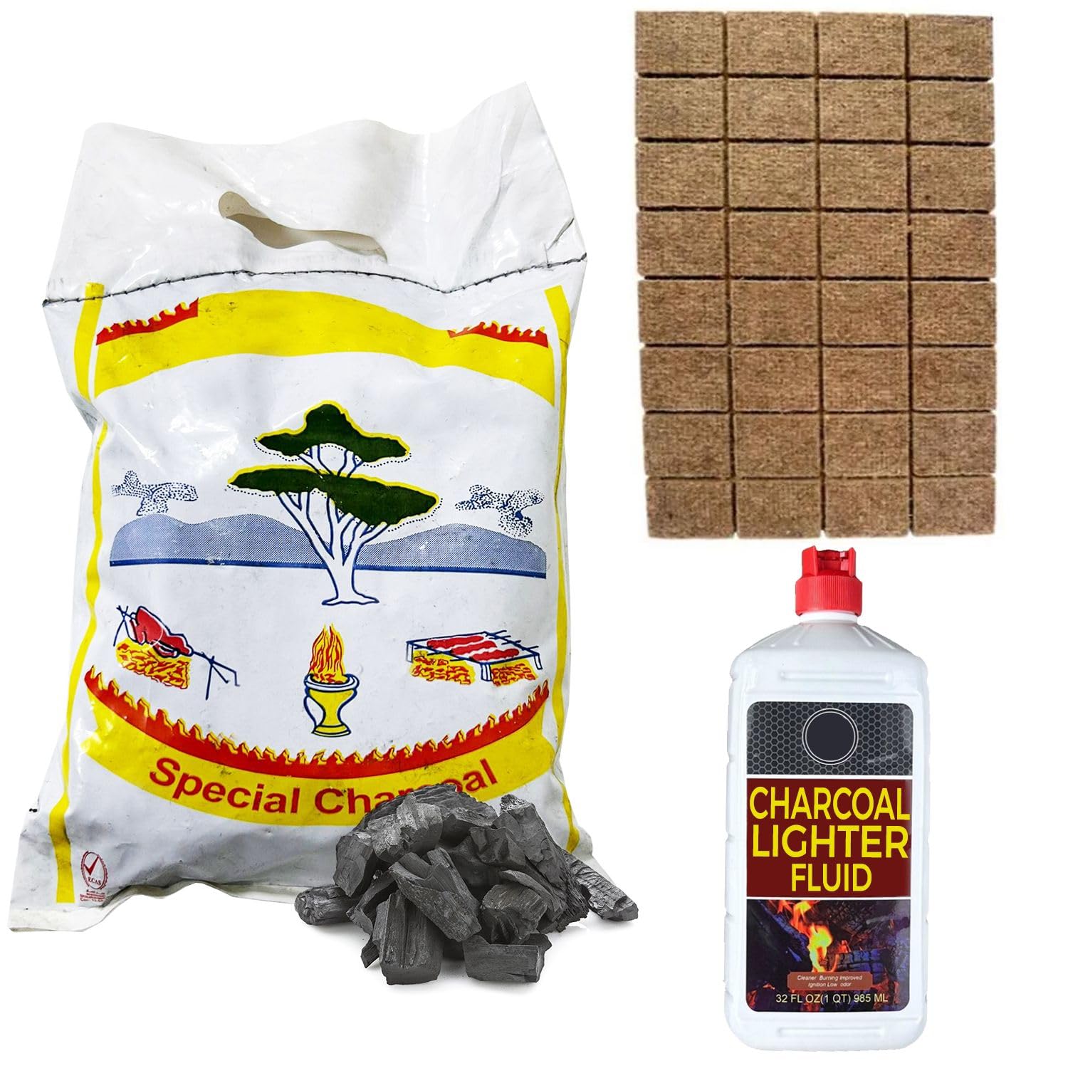 Home Smart Charcoal Kg Lighter Cube And Lighter Fluid