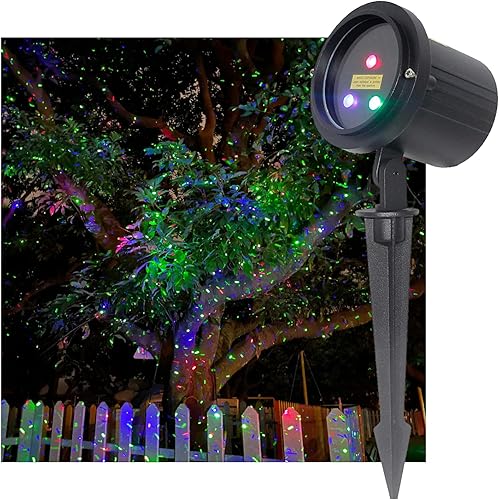LedMall RGB Firefly - Luces de Navidad láser de 3 colores en movimiento, rojo, verde y azul, para jardín, eventos y luces decorativas para exteriores