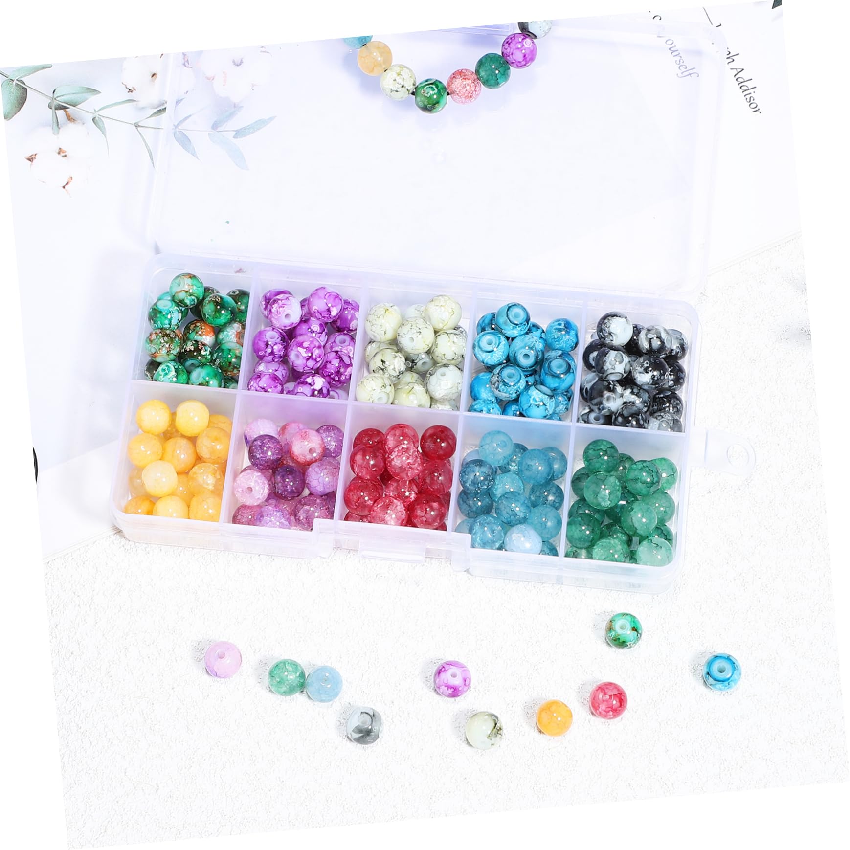5 Set Perline Rotonde Colorate Con Corda Elastica Da Perline Per Bigiotteria Bracciali E Collane Fai Da Te Per Creazioni Artigianali E Regali Creativi 200 Pezzi*5