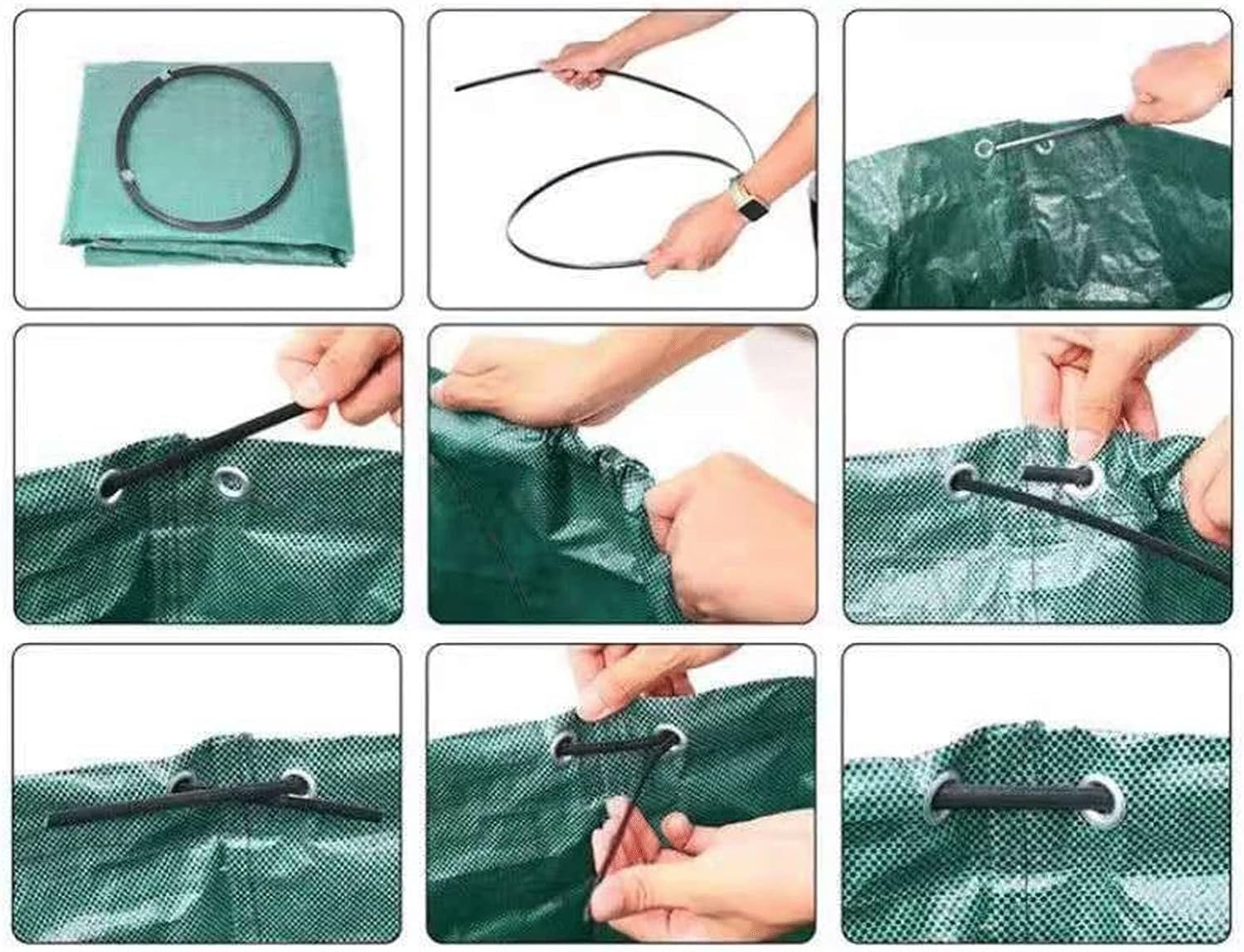 Heavy Duty Garden Waste Bags with Carry Handles 120/272/300/400/500Litres for Gardening, Yard Waste & Other Garden Refuse Reusable Collapsible for Refuse Rubbish Leaves Grass Weeds