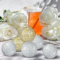 Vista 4 de Ochine Juego de 6 bolas decorativas para decoración de orbes de 3 pulgadas, bolas de mosaico de vidrio, bolas de centro de mesa, bolas redondas