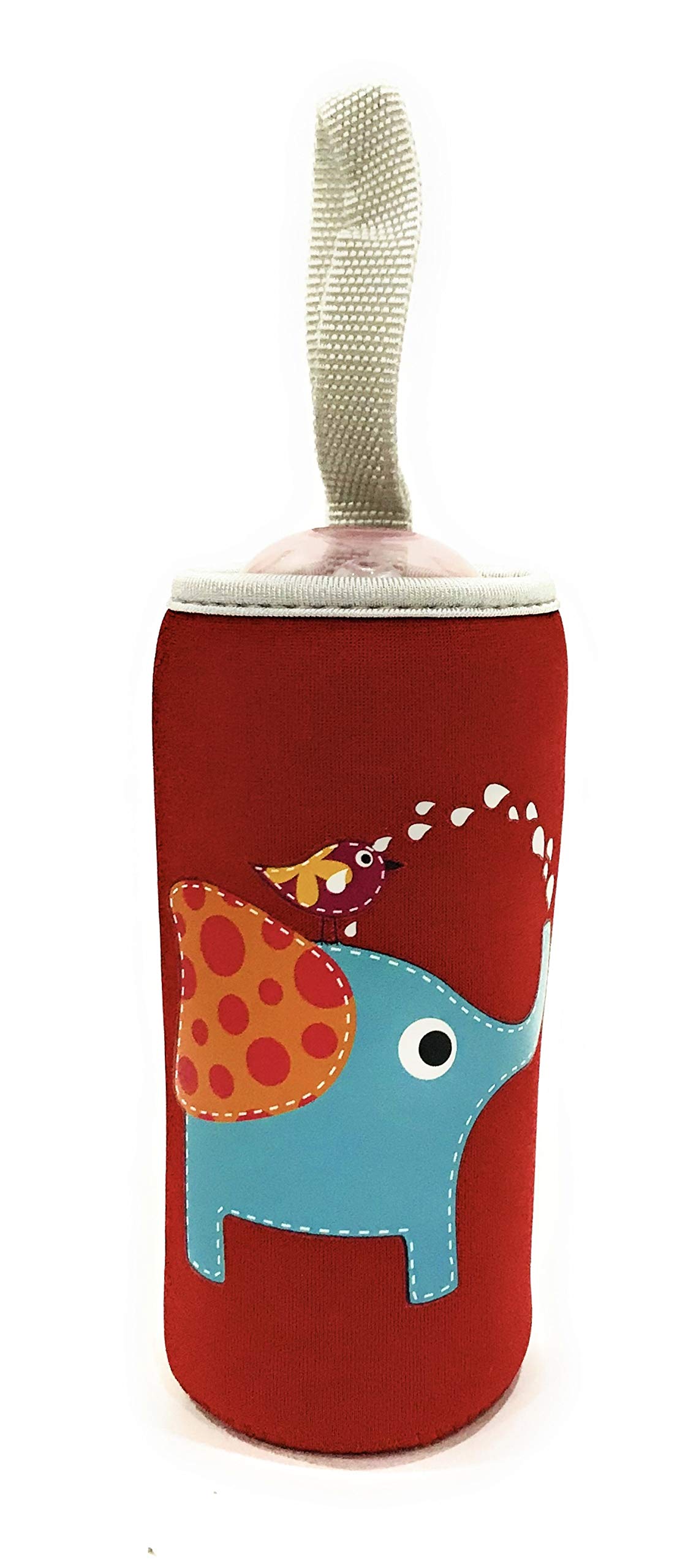 THE LITTLE LOOKERS Cute Animated Patterned Soft Stretchable Baby Feeding Bottle Cover with Easy to Hold Strap for 120ml, 150ml, 200ml (Dinosaur & Elephant, Pack of 2) - Image 6 thumbnail