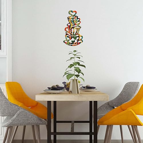 Miniatura 4 de VGICH Arte de pared de taza de café de 13.7 x 7.6 pulgadas, decoración de granja, accesorios de madera, cocina, arte, restaurante, bar, letrero