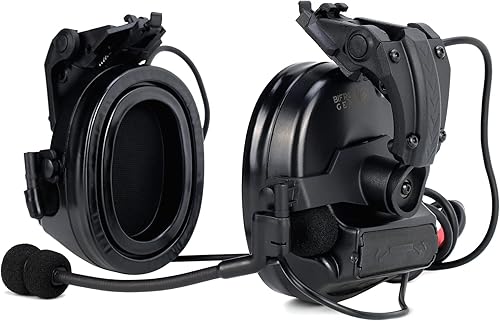 Bifrost Gear NRR - Auriculares electrónicos de comunicaciones de protección auditiva de 23 db con adaptadores de riel para casco