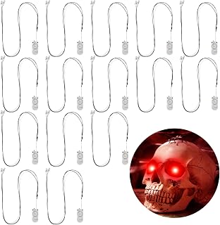 15 Pcs Halloween Glowing Eyes Wearable LED Mask Eyes Cosplay Skeleton Light up Eyes with Battery Controller