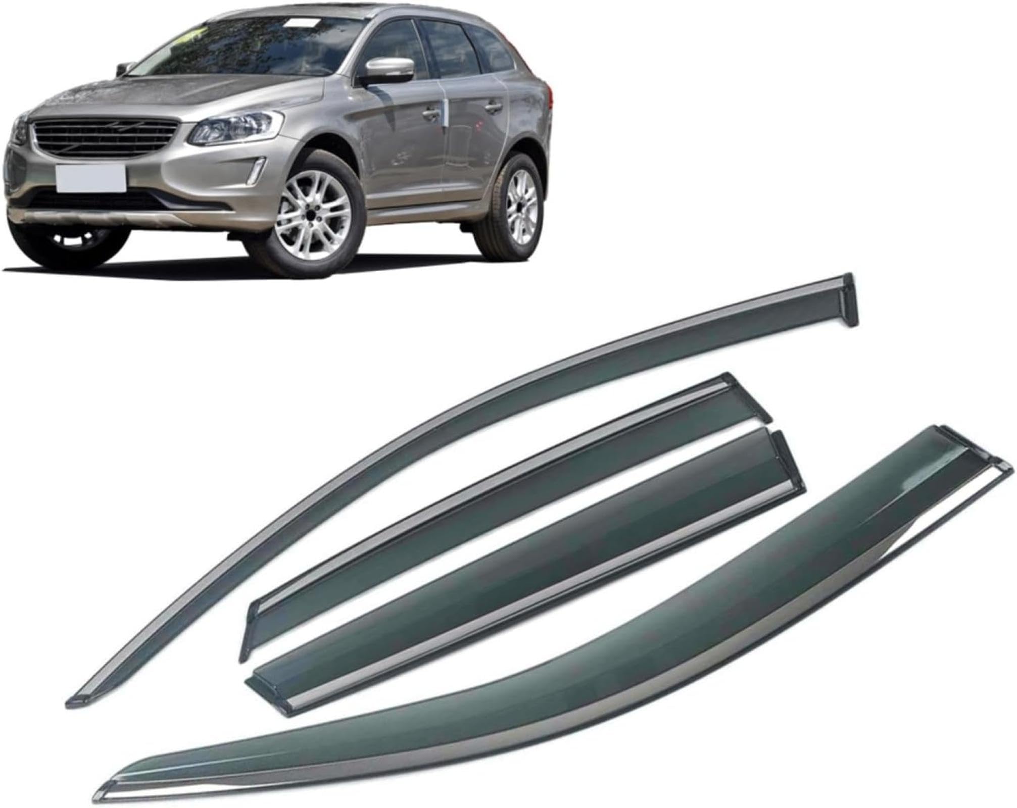 QILING Osłony przeciwdeszczowe/osłony przeciwdeszczowe do samochodów/przednie szyby samochodowe/osłony przeciwdeszczowe na boczne szyby pasujące do Volvo XC60 2010-2017