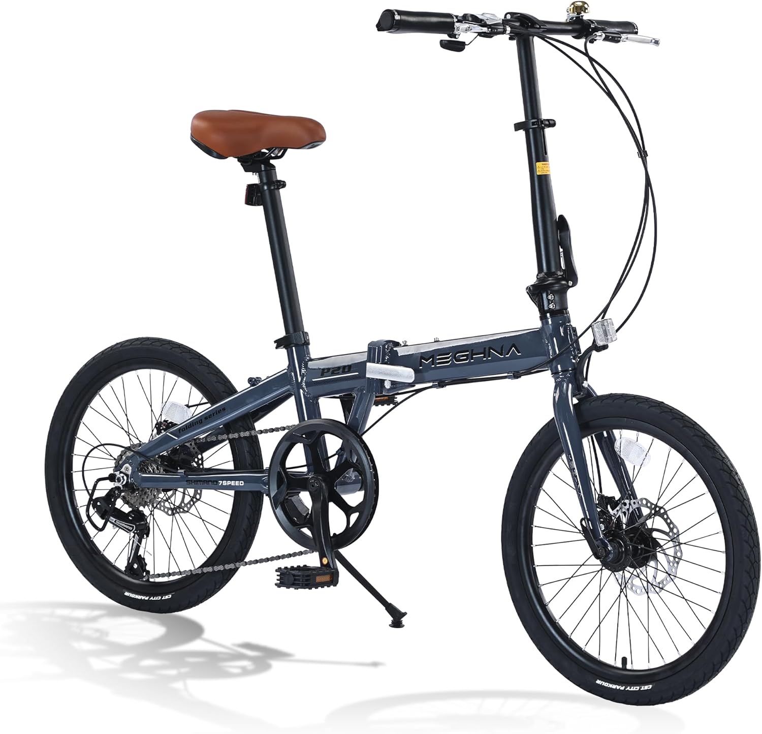 ZUKKA Folding Bike 20 Inch Foldable City Bike 7 Speed Transmission System & Dual Disc Brake Aluminum Frame Adult Bicycle for Commuting Traveling Exercising