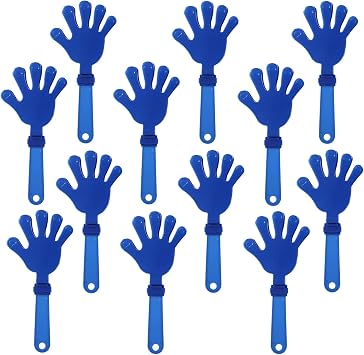 12 Pcs Royal Blue Hand Clappers 7.5 Inch Clappers Noisemakers Noise Makers Party Favors Plastic Clapper Sporting Events Cheers Ball Dance Basketball Football NoisemakersRoyal Blue