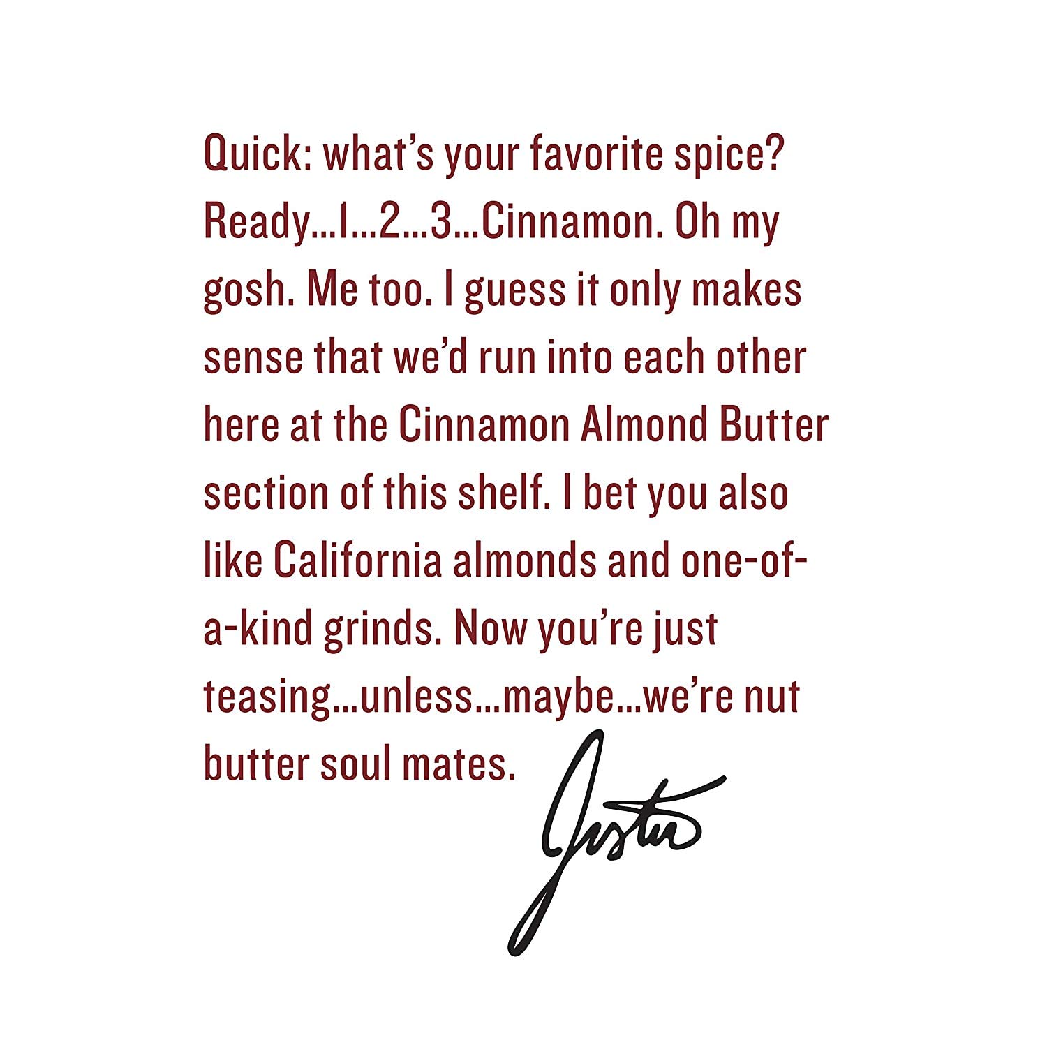 Justin's Cinnamon Almond Butter, No Stir, Gluten-free, Non-GMO, Responsibly Sourced, 16 Ounce Jar (Pack of 2)