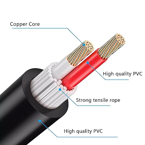 Miniatura 5 de CERRXIAN 7.8 pulgadas 0.7 ft Speakon hembra a hembra Conector Cable de altavoz 2 polos Speakon acoplador cable de audio para altavoz, amplificador