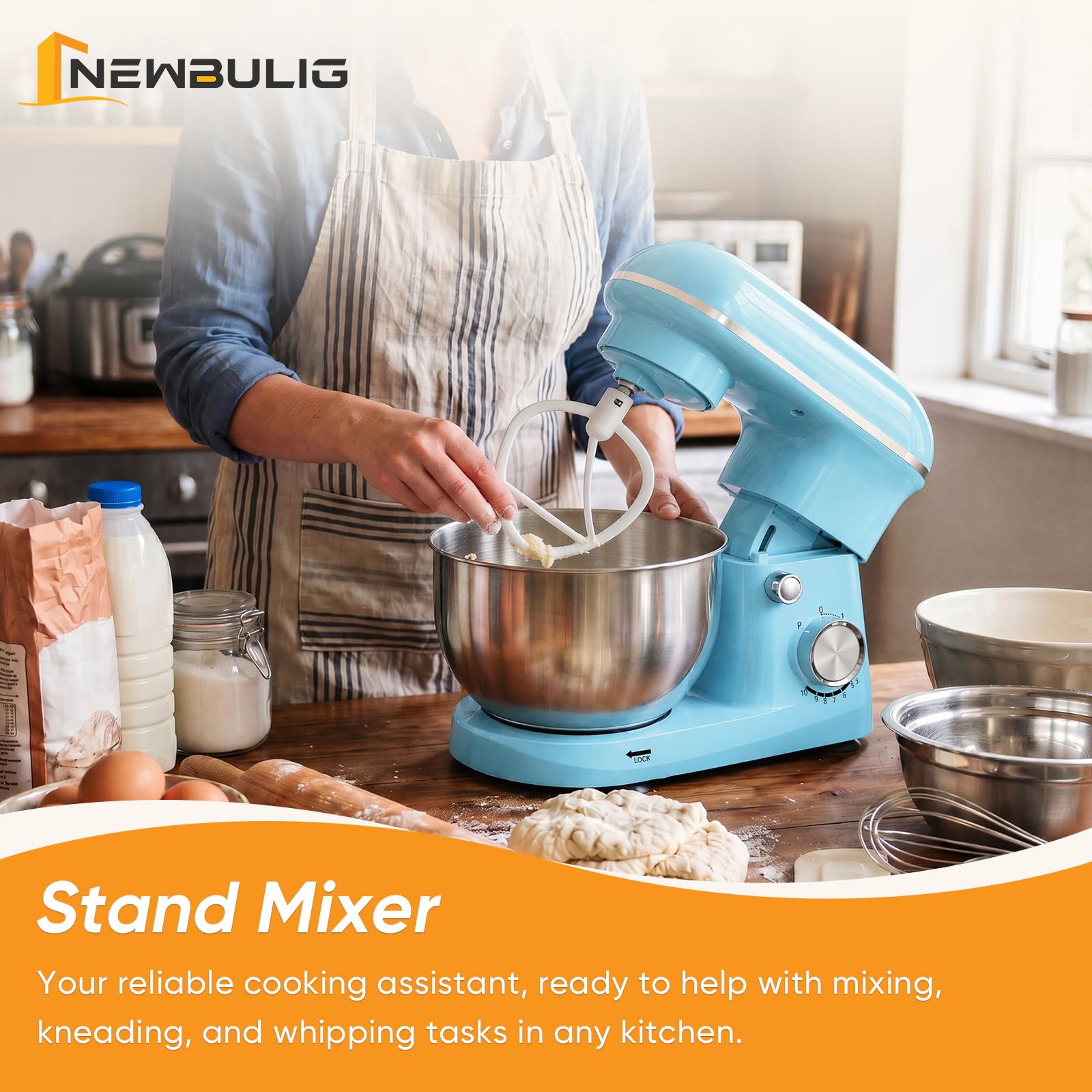 NEWBULIG Stand Mixer 4.2QT, Kitchen Electric Mixers Alternative view 7