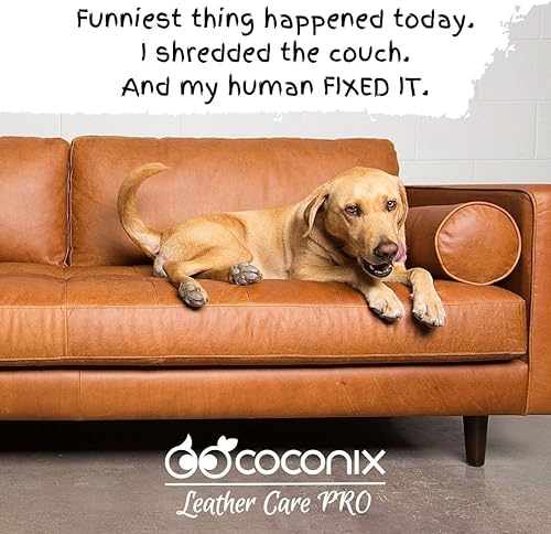 Miniatura 8 de COCONIX Kit de reparación de cuero y vinilo, color marrón y sombras | Fija desgarros, agujeros, arañazos y descamación en muebles de cuero y vinilo,