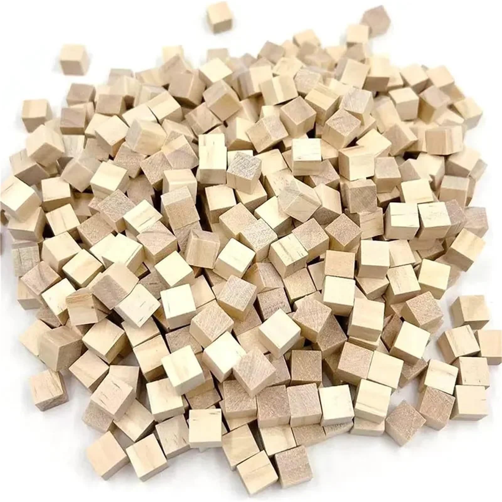 200 cubos de madera sin terminar 20 mm, bloques, cuentas geométricas, espaciadores sueltos lisos naturales for manualidades