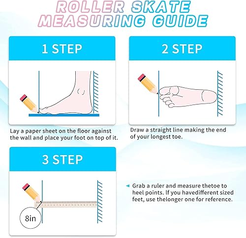 Miniatura 6 de Nattork Roller Skates for Women, PU Leather High-top Quad Skates for Beginner, Indoor Outdoor Double-Row Skates for Adults Girls