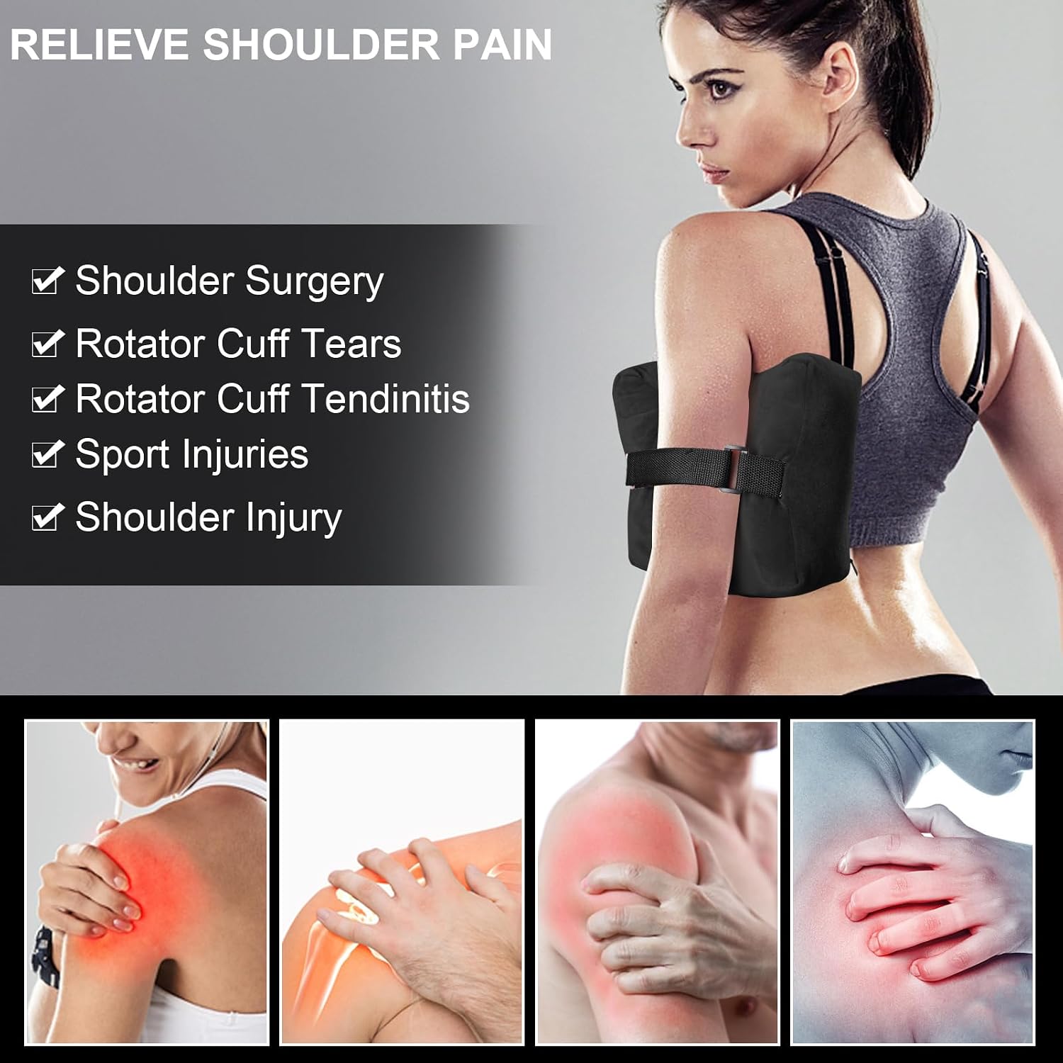 Rotator Cuff Pillow for Surgery, Shoulder Pain, Side Sleeper, Sleeping | Post Shoulder Surgery Pillow for Shoulder Pain Relief, Arm Support Pillow After Surgery