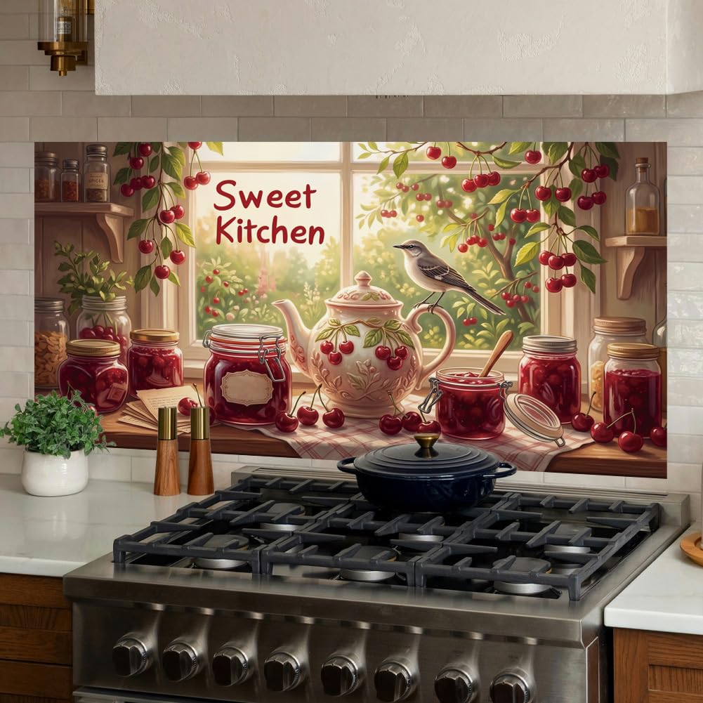 PRESSINART Stove Backsplash Stickers for Kitchen Wall Waterproof 30" x 16"