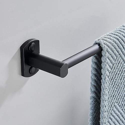 Miniatura 4 de Dancrul Toallero negro, toallero de mano para baño, colgador de toallas montado en la pared, soporte de toalla de baño de cocina, barra de toalla de