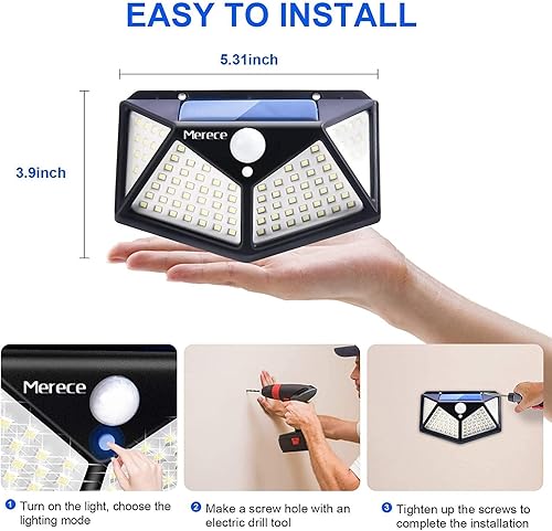 Miniatura 7 de Luces solares para exteriores paquete de 6 unidades 100 LED3 modos de iluminación de 270  luces de seguridad con sensor de movimiento luces de pared