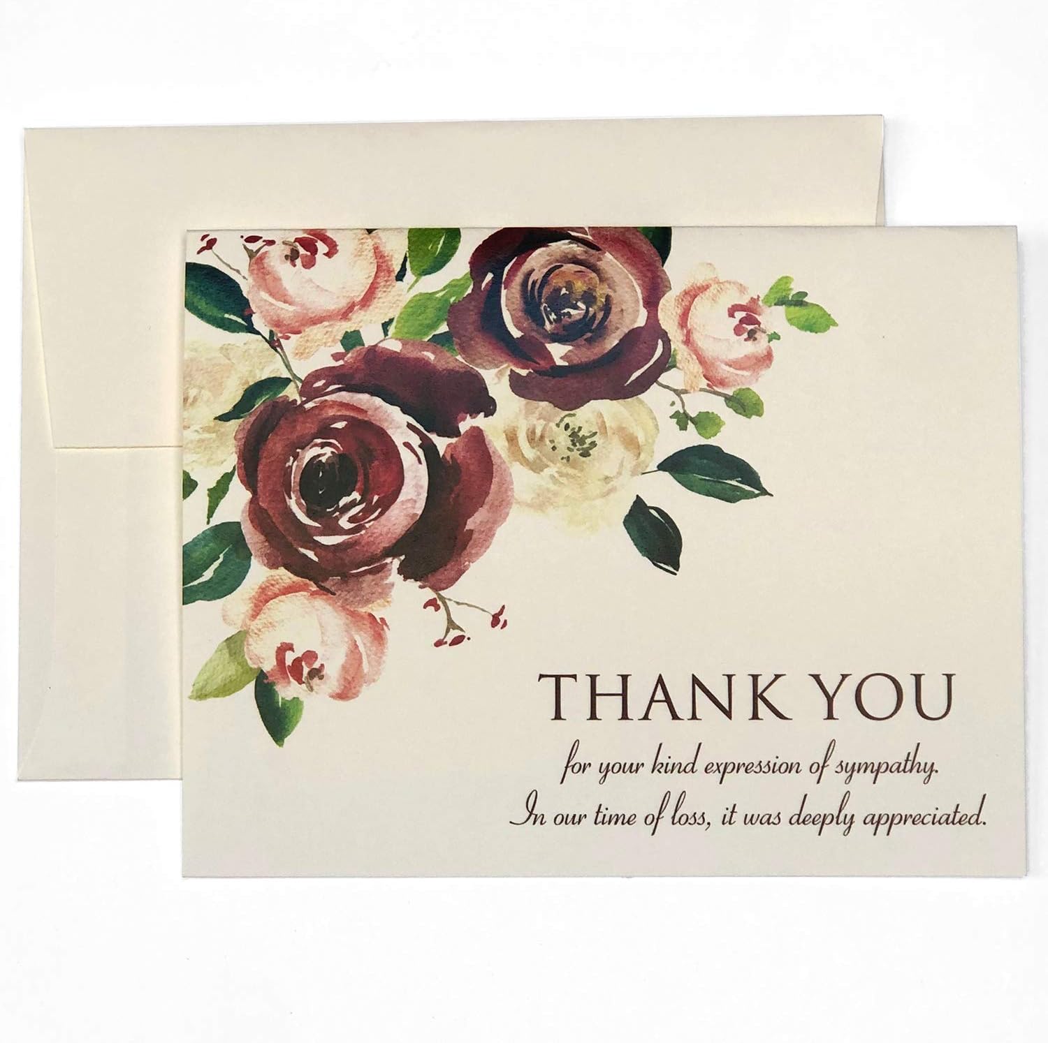 20 Pack Bulk Set Funeral Thank You Cards With Envelopes - Sympathy Acknowledgement Thank You Cards Funeral - Bereavement Folded Thank You Cards - Blank Inside For Message