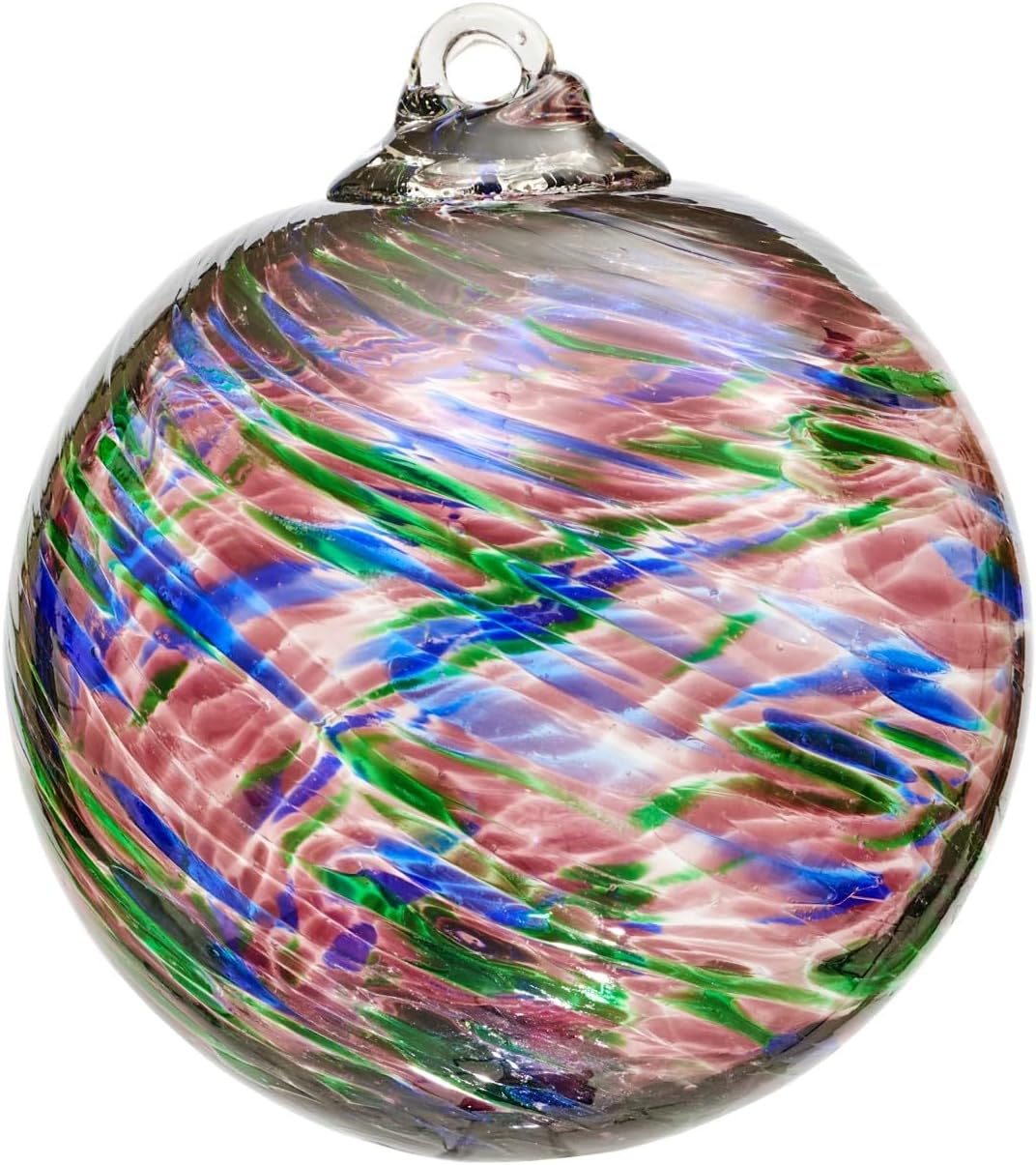 4”Christmas Balls, Gazing Balls Hanging Witch Balls, Hand-Blown Glass Ball Christmas Ornament for Window Outdoor Home Decor, Christmas Tree Decoration, Gifts for Women (Purple