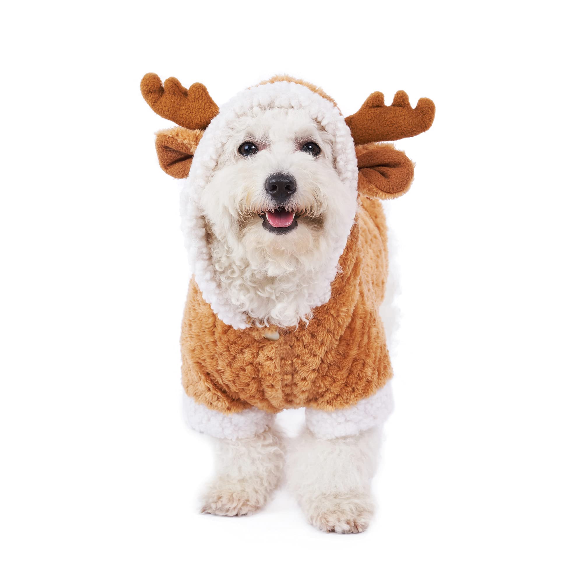 Costume Renne Pour Chien - Taille S - Pour Halloween Et Noël - Ajustable Avec Velcro